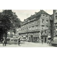 X002137 Historische Fotografien aus der Hamburger Altstadt, Straßenszene am Kajen | Binnenhafen - historisches Hafenbecken in der Hamburger Altstadt.